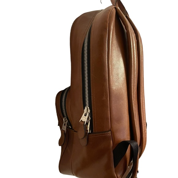 Coach Brown Leather Dark Saddle Backpack - Picture 4 of 9